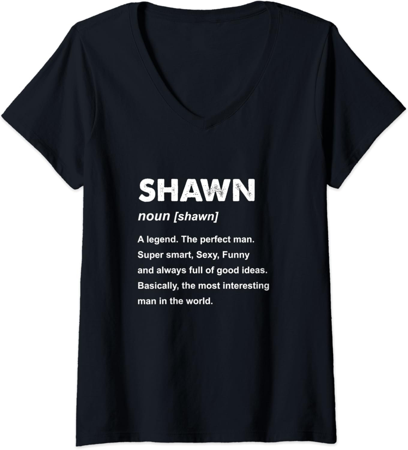 Womens Shawn Name VNeck TShirt Clothing, Shoes & Jewelry